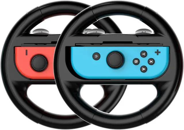 Main image of ZVTE 1PAIR Game Steering Wheel for Nintendo Switch Wheel, Family Game Use Accessories Compatible with Switch JoyCon Controllers Black
