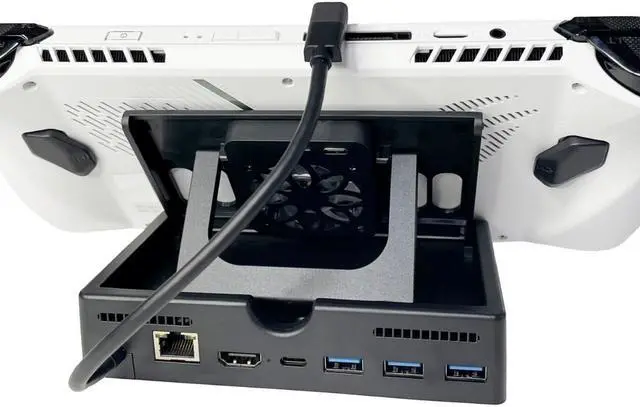 Alt view image 4 of 5 - ZVTE 6-in-1 Foldable Docking Station Hub for ROG ALLY, Strong Cooling Fan Portable Hub with 1000Mbps+HDMI 2.0 4K@60Hz+1USB-C PD60W +3USB 3.0 Ports for ASUS ROG Ally