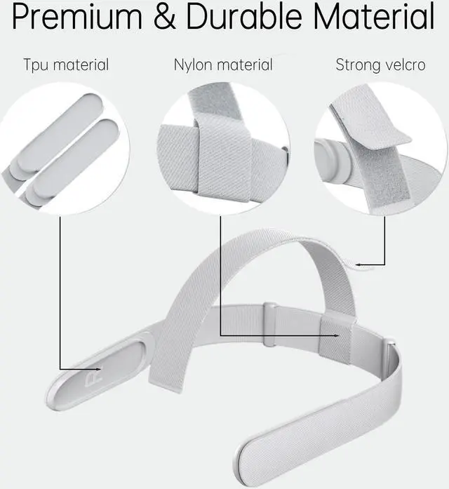 Alt view image 6 of 6 - ZVTE Original Quality Head Strap for Oculus Quest 2, Replacement Head Strap for Meta Quest 2, VR Accessories with 2 Pair Thumb Grip Caps, Oculus Quest 2 Head Strap, Meta Quest 2 Head Strap