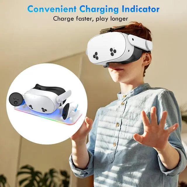 Alt view image 5 of 6 - ZVTE Wireless Magnetic Charging Dock for Meta Quest 3S  Compact Design Fast Charging Station for Meta Quest 3S Headset & Controllers