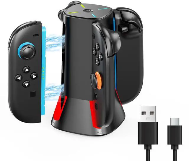 Main image of ZVTE Charging Dock for Nintendo Switch 2 Controller, 4 in 1 Charging Dock Charger for JoyCon Controllers Switch Accessory, Station with Multiple RGB Light, Family Game Night & Travel Essentials