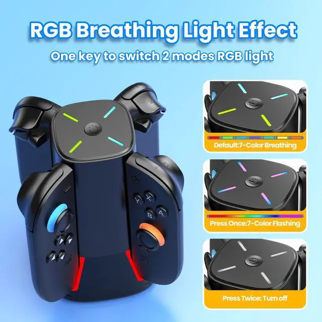 Alt view image 5 of 6 - ZVTE Charging Dock for Nintendo Switch 2 Controller, 4 in 1 Charging Dock Charger for JoyCon Controllers Switch Accessory, Station with Multiple RGB Light, Family Game Night & Travel Essentials
