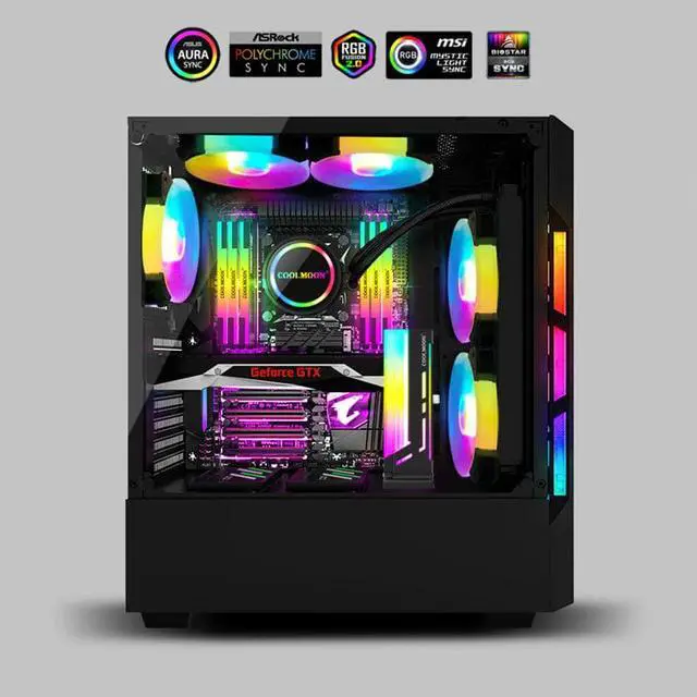 Alt view image 5 of 6 - CR-D134S 5V 3PIN ARGB RAM Coolmoon Heatsink Heat Spreader Cooler Desktop PC Memory Cooling Vest