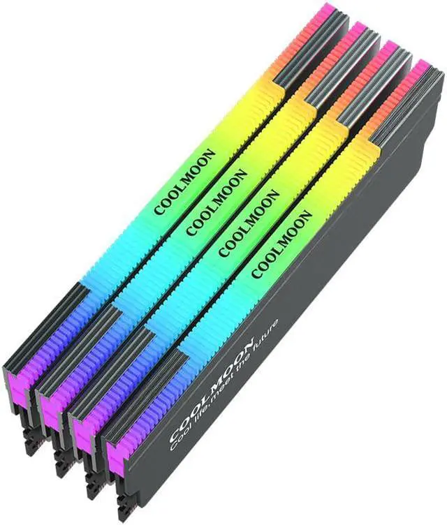 Alt view image 6 of 6 - CR-D134S 5V 3PIN ARGB RAM Coolmoon Heatsink Heat Spreader Cooler Desktop PC Memory Cooling Vest