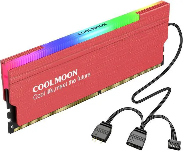 Alt view image 2 of 6 - CR-D134S 5V 3PIN ARGB RAM Coolmoon Heatsink Heat Spreader Cooler Desktop PC Memory Cooling Vest