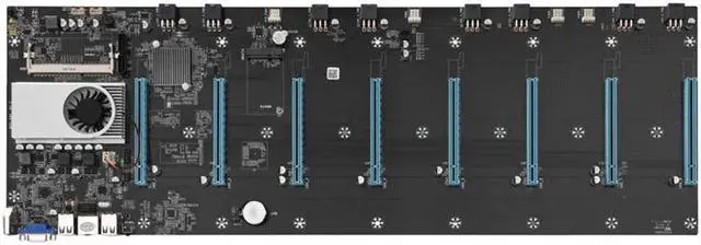 Alt view image 5 of 6 - BTC-S37 Mining Motherboard CPU Set For Miner HTC 8 Video Card Slot DDR3 Support 1066/1333/1600MHz 2.56'' Interval