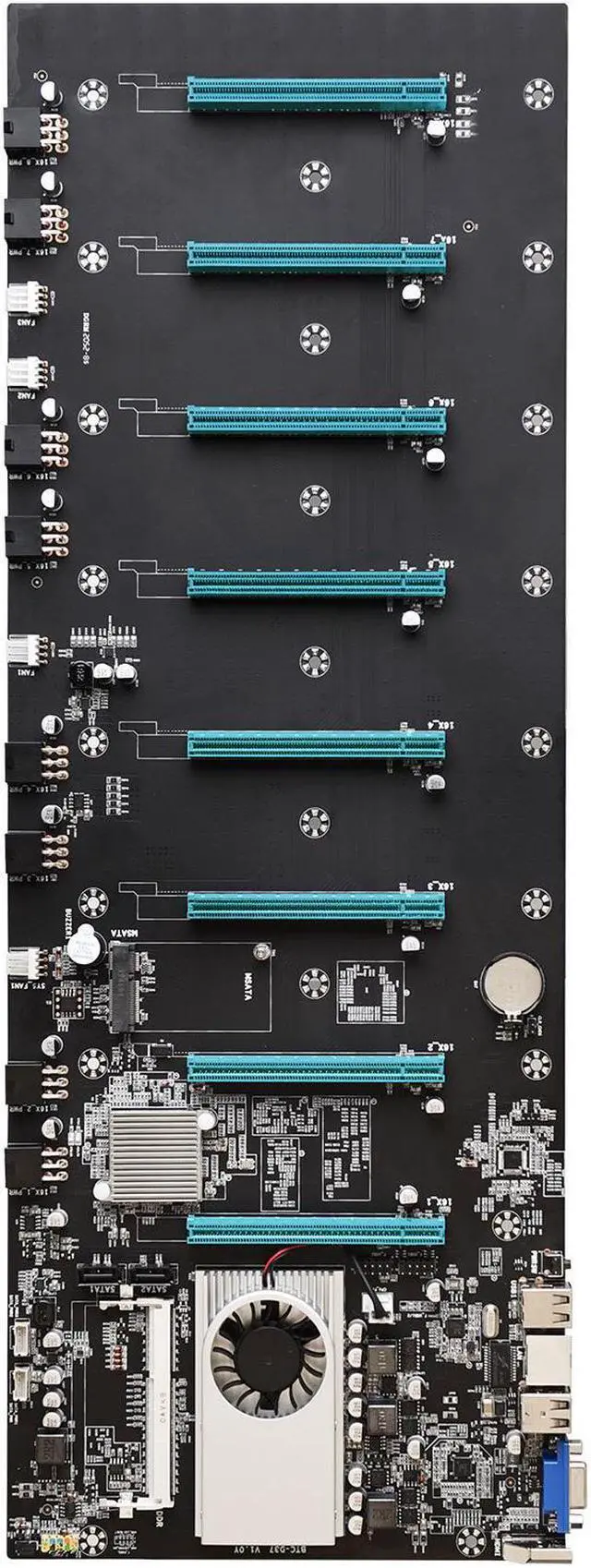 Alt view image 6 of 6 - BTC-S37 Mining Motherboard CPU Set For Miner HTC 8 Video Card Slot DDR3 Support 1066/1333/1600MHz 2.56'' Interval