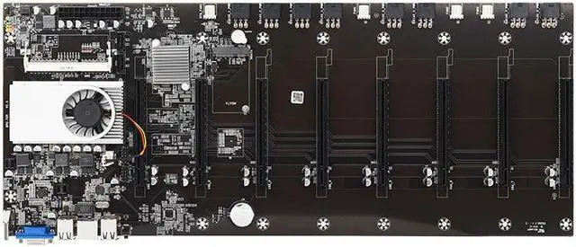 Main image of BTC-T37 Mining Motherboard CPU Set For Miner HTC 8 Video Card Slot DDR3 slot distance 1.97'' Interval