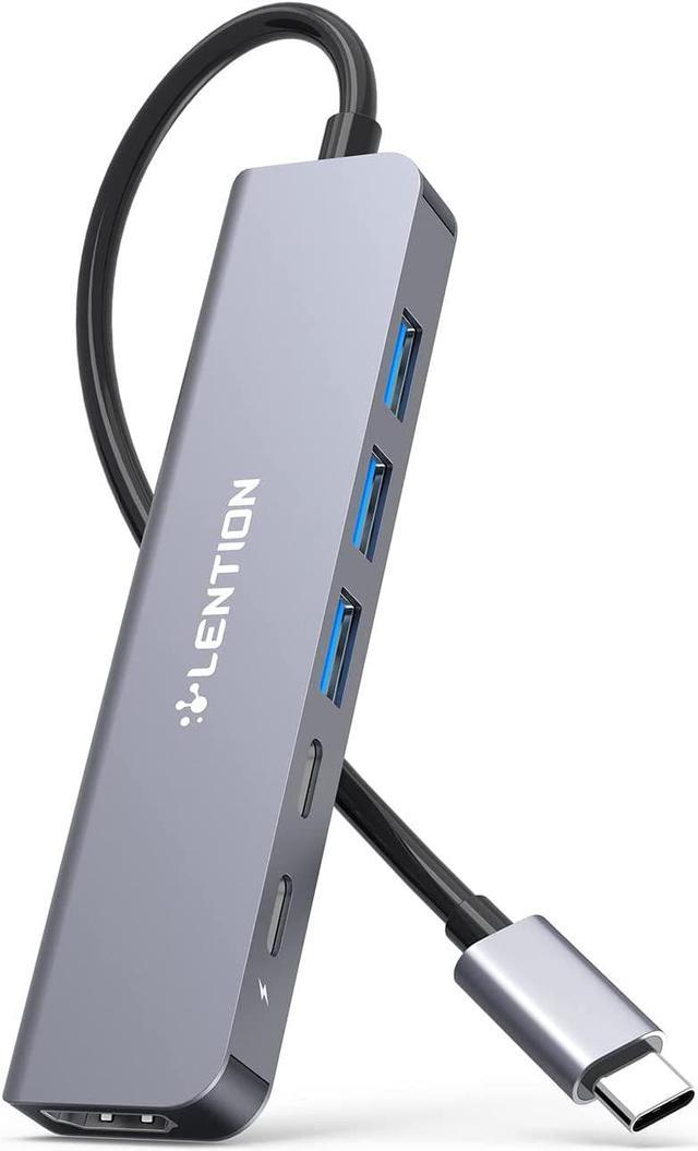 LENTION USB C Hub, 6 in 1 USB C to USB Adapter, USB C Multiport Dongle