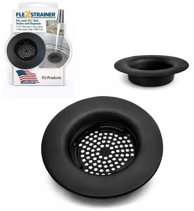 Alt view image 2 of 7 - Flex Strainer Kitchen Sink Drain Basket Strainer for 3.5 Inch Drains - BPA-Free, Dishwasher Safe, Made in USA