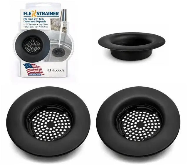 Main image of Flex Strainer Kitchen Sink Drain Basket Strainer for 3.5 Inch Drains - BPA-Free, Dishwasher Safe, Made in USA