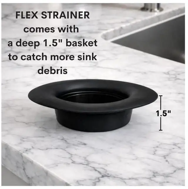Alt view image 4 of 7 - Flex Strainer Kitchen Sink Drain Basket Strainer for 3.5 Inch Drains - BPA-Free, Dishwasher Safe, Made in USA