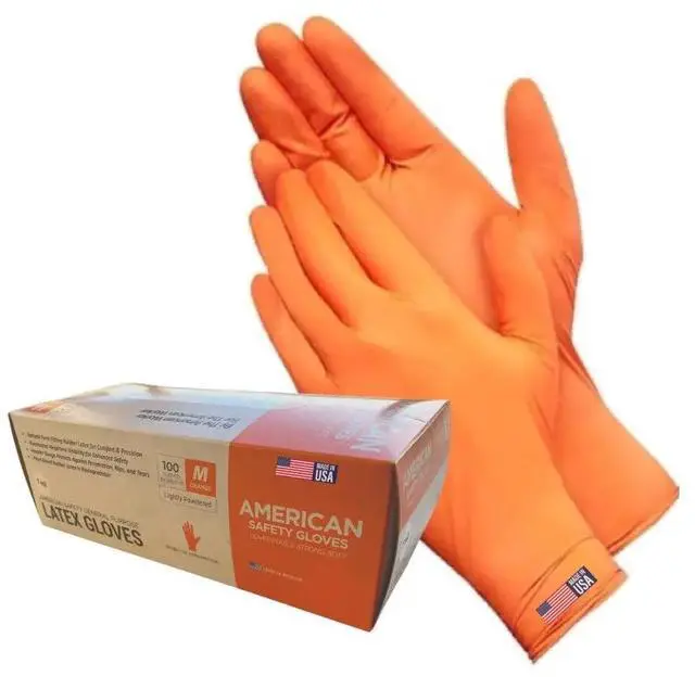 Main image of American Safety Glove Disposable Latex Low Protein Natural Rubber Non-Allergy 7 MIL 1PK (100 Gloves) Medium 10 Boxes