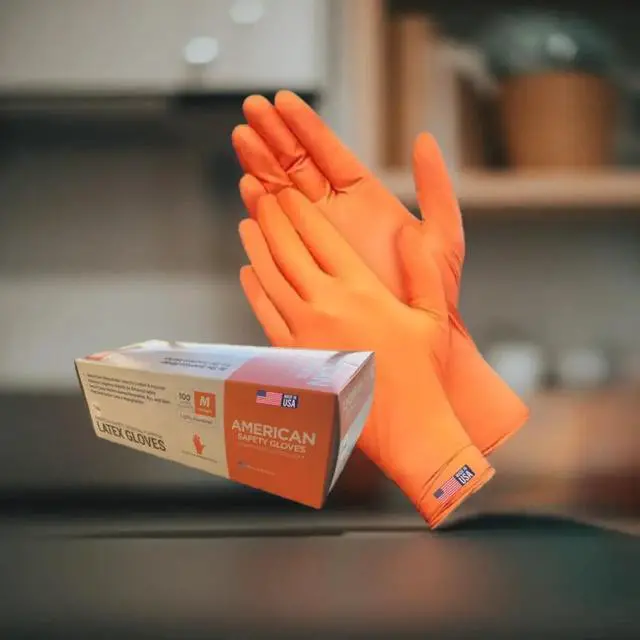 Alt view image 2 of 7 - American Safety Glove Disposable Latex Low Protein Natural Rubber Non-Allergy 7 MIL 1PK (100 Gloves) Medium 10 Boxes