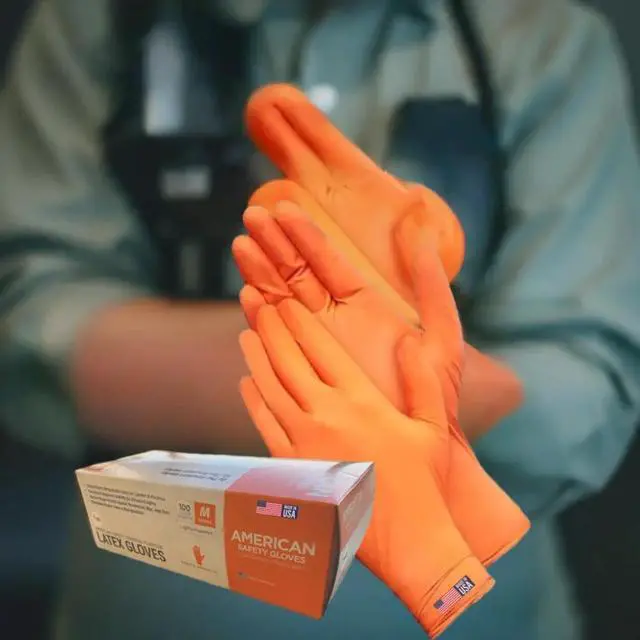 Alt view image 3 of 7 - American Safety Glove Disposable Latex Low Protein Natural Rubber Non-Allergy 7 MIL 1PK (100 Gloves) Medium 10 Boxes
