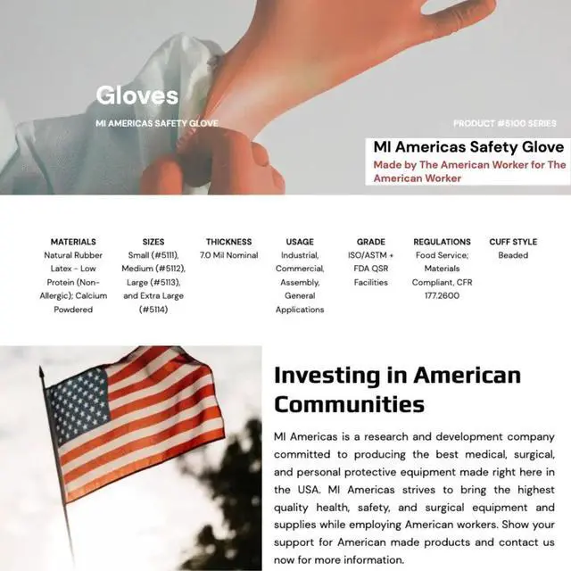 Alt view image 5 of 7 - American Safety Glove Disposable Latex Low Protein Natural Rubber Non-Allergy 7 MIL 1PK (100 Gloves) Medium 10 Boxes