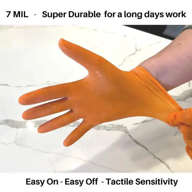 Alt view image 7 of 7 - American Safety Glove Disposable Latex Low Protein Natural Rubber Non-Allergy 7 MIL 1PK (100 Gloves) Medium 10 Boxes