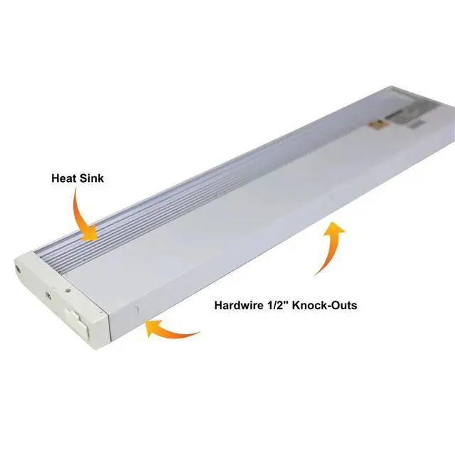 Alt view image 5 of 7 - FLI 12 inch LED Under Cabinet Surface Mount Task Light, Direct Wire, Switch, Dimmable, Linkable, 400 Lumens, 3000K Warm White, 120V, 6.2 Watts, CUL listed, Energy Star Rated
