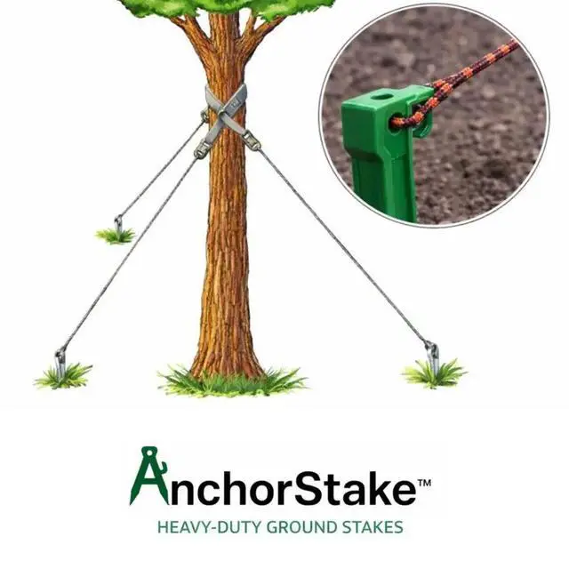 Alt view image 4 of 7 - AnchorStake 10-Pack Heavy Duty Ground Stakes Rust-Free Landscape Anchors