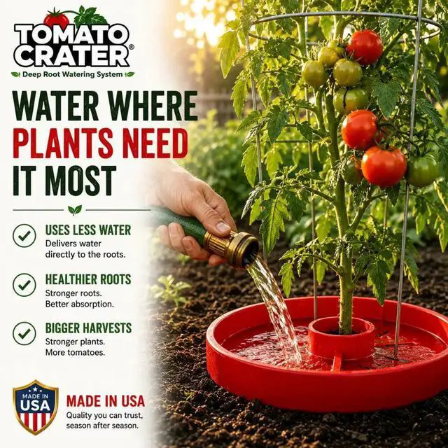 Alt view image 2 of 7 - Tomato Crater Root-Zone Watering System ? Tomatoes & Vegetables | 3-Pack | Made in USA