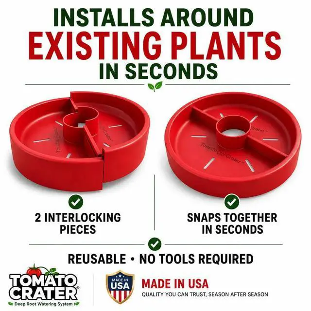 Alt view image 5 of 7 - Tomato Crater Root-Zone Watering System ? Tomatoes & Vegetables | 3-Pack | Made in USA