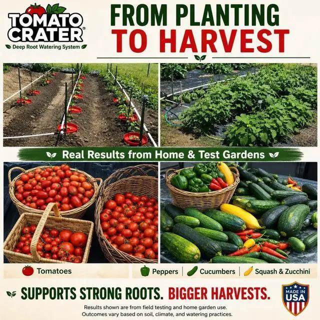 Alt view image 7 of 7 - Tomato Crater Root-Zone Watering System ? Tomatoes & Vegetables | 3-Pack | Made in USA