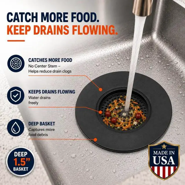 Alt view image 6 of 7 - Flex Strainer 2-in-1 Sink Strainer & Stopper