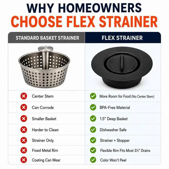 Alt view image 7 of 7 - Flex Strainer 2-in-1 Sink Strainer & Stopper