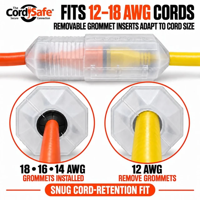 Alt view image 5 of 7 - CordSafe PLUS Weatherproof Outdoor Extension Cord Cover for String Lights
