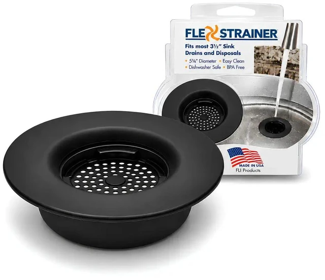 Main image of Flex Strainer Kitchen Sink Drain Basket Strainer for 3.5 Inch Drains - BPA-Free, Dishwasher Safe, Made in USA