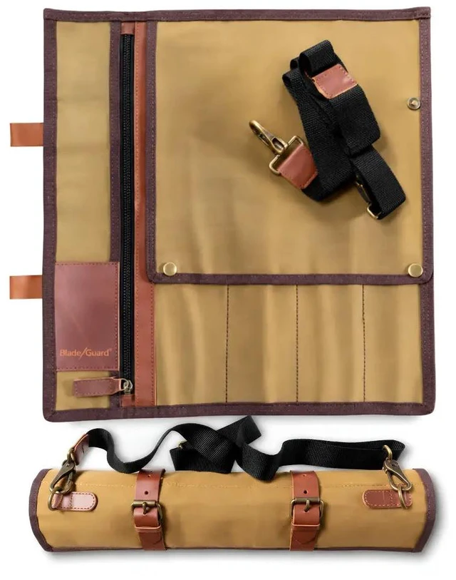 Main image of Blade Guard Waxed Canvas Chef Knife Roll Bag - 5 pocket