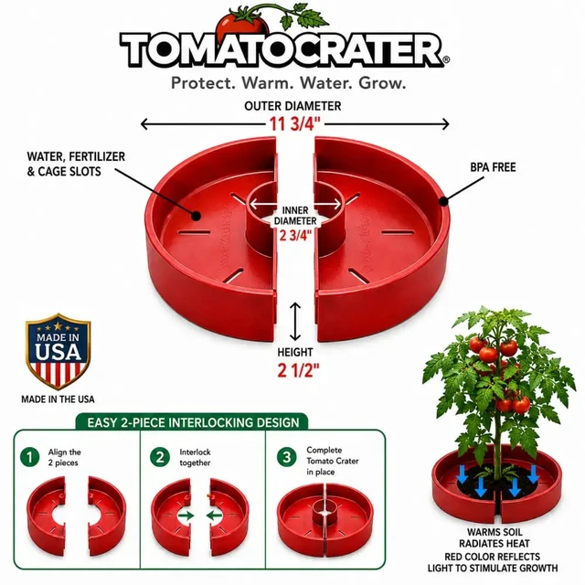 Alt view image 5 of 7 - Tomato Crater Root-Zone Watering Basin ? Tomatoes & Vegetables | 1-Pack | Made in USA