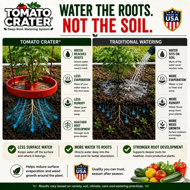 Alt view image 4 of 7 - Tomato Crater Root-Zone Watering Basin ? Tomatoes & Vegetables | 1-Pack | Made in USA