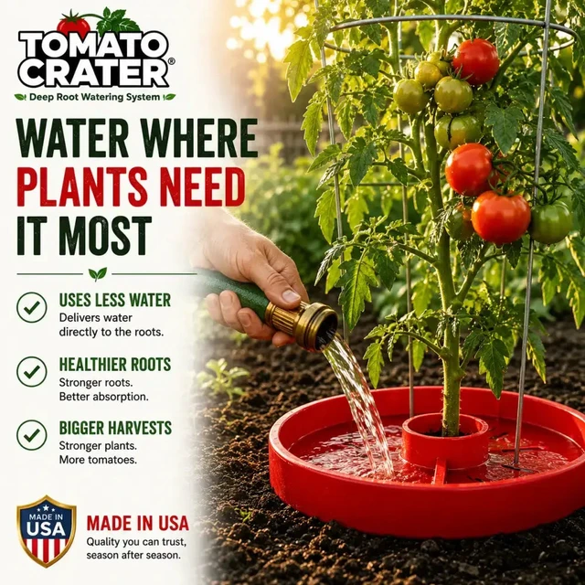 Alt view image 2 of 7 - Tomato Crater Root-Zone Watering Basin ? Tomatoes & Vegetables | 1-Pack | Made in USA