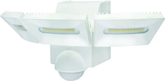 Alt view image 3 of 4 - iq america lb1912wh battery powered indoor outdoor weatherproof led motion security motion sensor floodlight, eave or wall mount, 1250 lumens, pivots-rotates, mount anywhere security light, 3 light wh