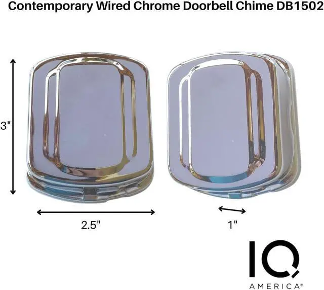 Alt view image 3 of 3 - IQ America DB1502 Wired Doorbell Chime Buzzer Contemporary Retro Chrome General Purpose for Use with DT1610A 16V Transformer Residential or Business