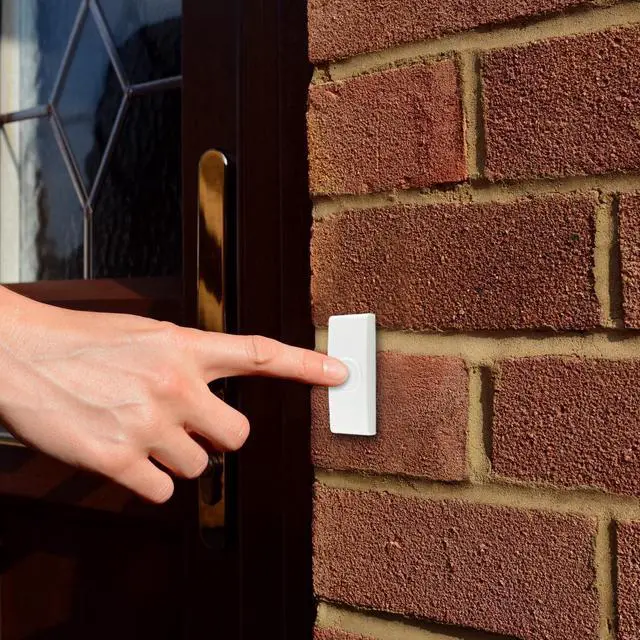 Alt view image 3 of 4 - IQ America WD1152 Wireless Plugin Contemporary Door Chime Door Bell 2 Pushbuttons 3 Melody Notes Westminster Chime Volume Control 150 foot Range Simple Install Use Anywhere RV Cabin Office! White