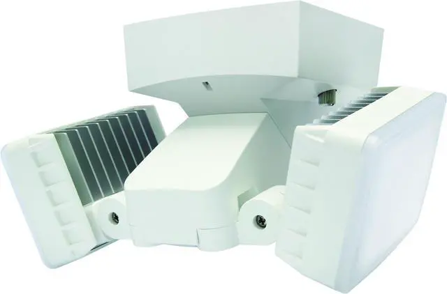 Alt view image 4 of 5 - IQ America DT2002 LED  Energy Saving Outdoor Weatherproof Dusk-to-Dawn Security Flood Light w Timer 2100 Lumens Eave or Wall Mount Commercial Residential WH