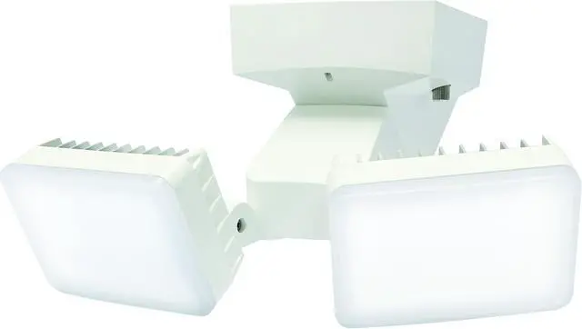 Alt view image 2 of 5 - IQ America DT2002 LED  Energy Saving Outdoor Weatherproof Dusk-to-Dawn Security Flood Light w Timer 2100 Lumens Eave or Wall Mount Commercial Residential WH