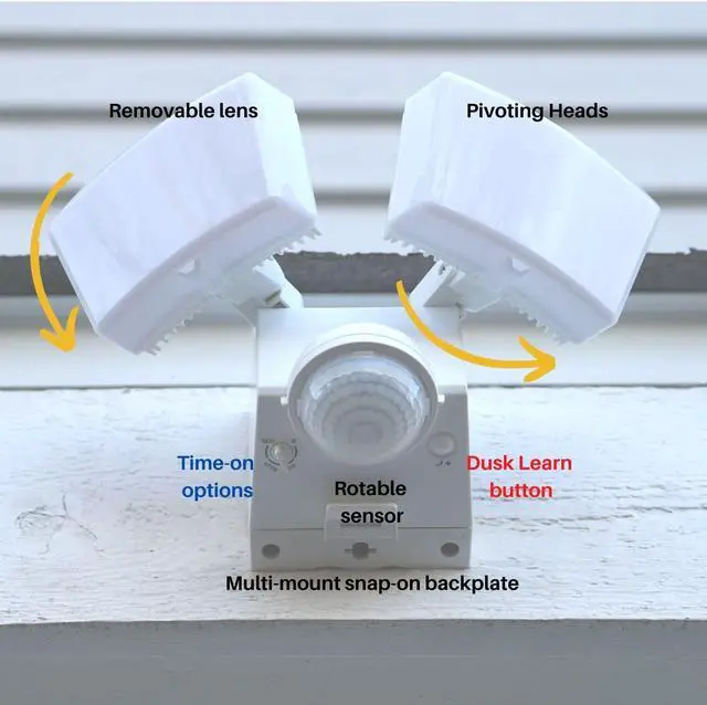 Alt view image 3 of 4 - IQ America LB1880 800 Lumen Battery Operated LED Motion Security Flood Light Wall Eave Universal Mount Indoor Outdoor Closet Shed Storage Attic Workshop Garage Safe Barbeque Light White/Bronze
