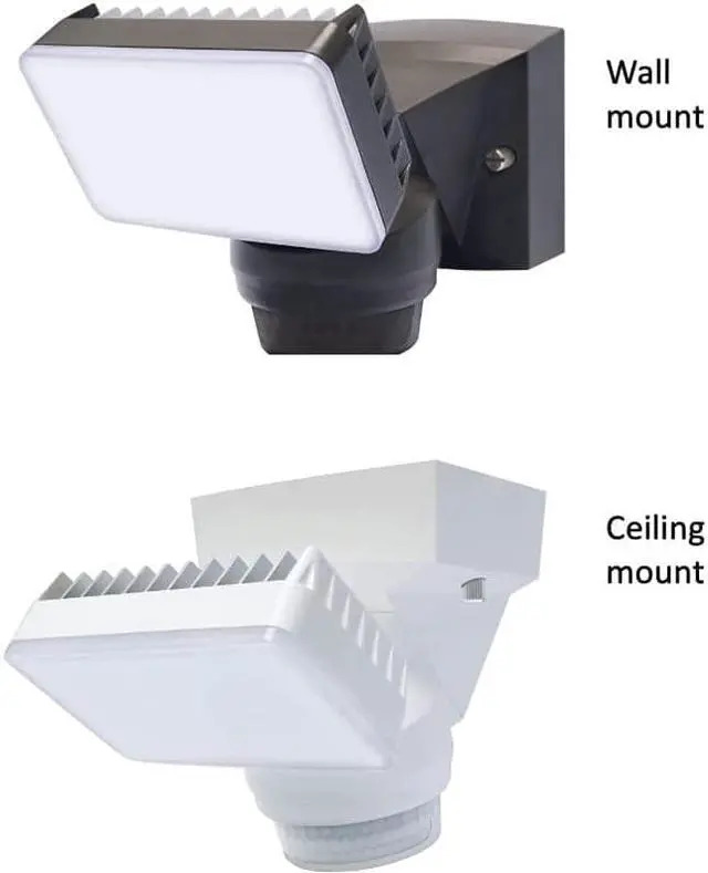 Alt view image 2 of 4 - IQ America LM1801WH Motion Security Flood Light 1600 Lumen 180 deg 70ft Detection Wall Eave Universal Swivel Mount Shed Storage Attic Workshop Garage Light WH Bronze