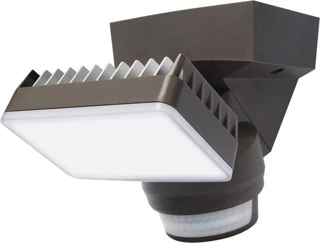 Alt view image 4 of 4 - IQ America LM1801WH Motion Security Flood Light 1600 Lumen 180 deg 70ft Detection Wall Eave Universal Swivel Mount Shed Storage Attic Workshop Garage Light WH Bronze