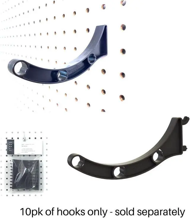 Alt view image 3 of 3 - Peggy Pegboard Accessory Hook ONLY for Hook and Dowel Organizer Storage for Tape, Steel Wire Spools, Ribbon, Crafts, Hobby 10pk