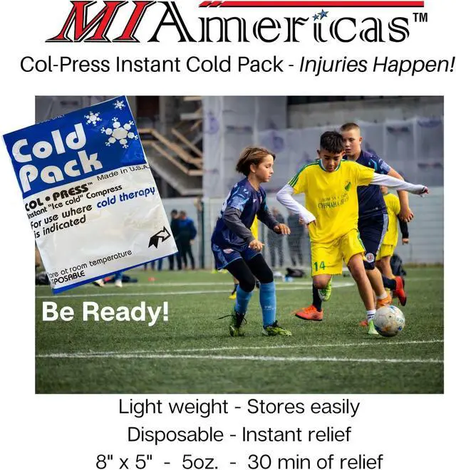 Alt view image 4 of 6 - COL-PRESS Instant Cold Pack Ice Pack Disposable Single Use Ice Cold Compression Therapy for Pain Relief from Swelling Direct Skin Contact 8" x 5" 20-30 Min of Relief 6 Pack