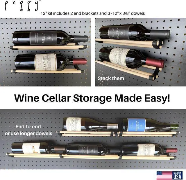 Alt view image 5 of 7 - Peggy Pegboard Accessory Hook and Dowel Organizer Storage for Tape, Steel Wire Spools, Ribbon, Crafts, Hobby, 12 kit 6 PACK
