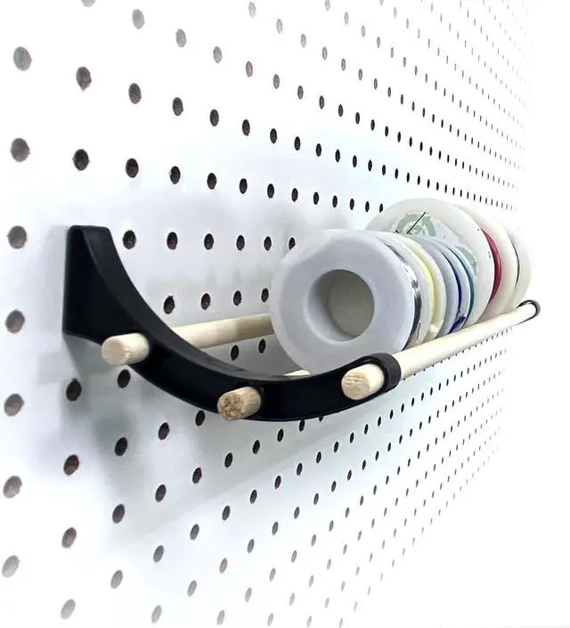 Alt view image 6 of 7 - Peggy Pegboard Accessory Hook and Dowel Organizer Storage for Tape, Steel Wire Spools, Ribbon, Crafts, Hobby, 12 kit 6 PACK