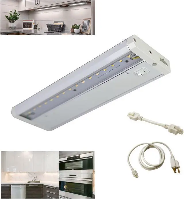 Main image of LED Under Cabinet Task Light, Direct Wire or Plug-in + connector, Switch ,Dimmable, Linkable, 400 Lumens, 3000K Warm White, 6.2 Watts, CUL and E-Star listed, 12"