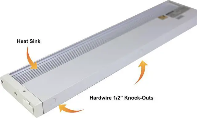 Alt view image 4 of 7 - LED Under Cabinet Task Light, Direct Wire or Plug-in + connector, Switch ,Dimmable, Linkable, 400 Lumens, 3000K Warm White, 6.2 Watts, CUL and E-Star listed, 12"