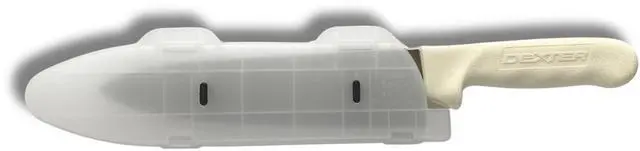 Main image of BladeGuard KnifeSafe Knife Blade Case Protective Cutlery Cover Edge Guard Sheath, Safely Store and Transport Kitchen Camping Hunting Sports RV Dishwasher Safe for Chef's & Home Cooks 8in Clear