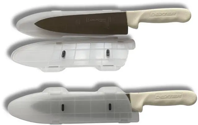 Alt view image 2 of 7 - BladeGuard KnifeSafe Knife Blade Case Protective Cutlery Cover Edge Guard Sheath, Safely Store and Transport Kitchen Camping Hunting Sports RV Dishwasher Safe for Chef's & Home Cooks 8in Clear